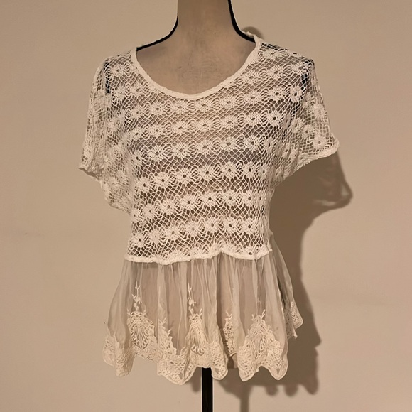 Vintage Havana Tops - Vintagege havana small knit lace see thru shirt 1454